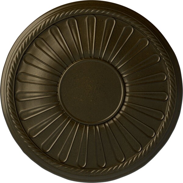Ekena Millwork Leandros Ceiling Medallion (Fits Canopies up to 6 3/8"), Hnd-Painted Green Gold, 19 7/8"OD x 1 1/4"P CM22LNGGS - main